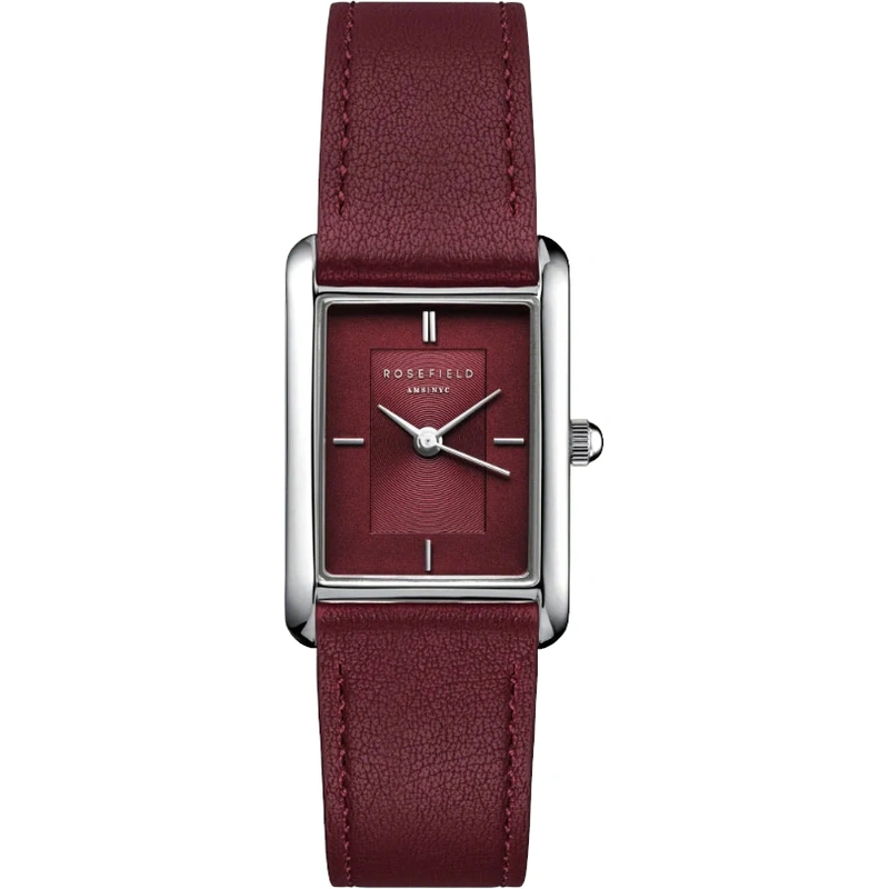 Rosefield Heirloom Modern Burgundy Dial Silver Burgundy Leather HBBLS-H08