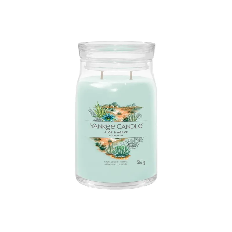 Yankee Candle Lumânare aromatică Signature sticlă mare Aloe & Agave 567 g