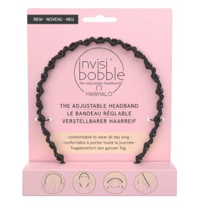 Invisibobble Bandă de păr reglabilă Hair Halo True Dark Sparkle