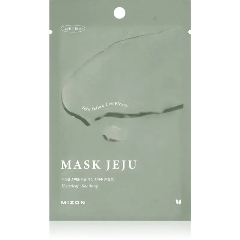 Mizon Joyful Time Jeju Heartleaf mască textilă calmantă pentru piele uscata si iritata 23 g
