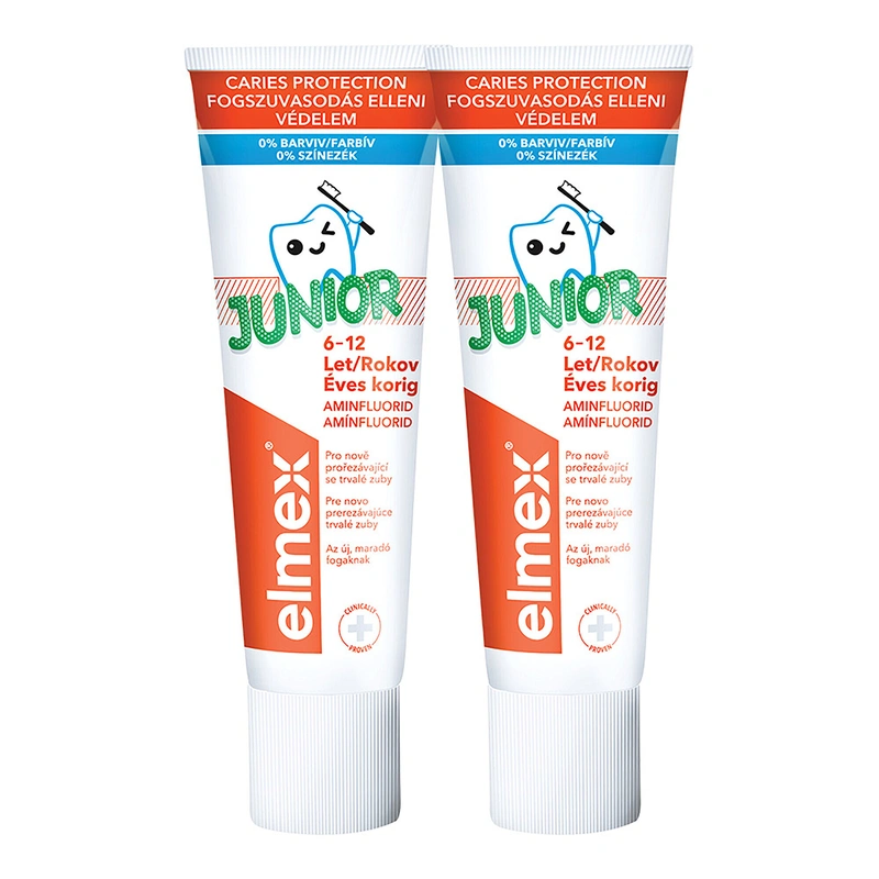 Elmex Pastă de dinți pentru copii Junior Duopack 2x 75 ml