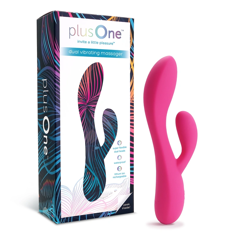 PlusOne Stimulator dual roz cu vibrații