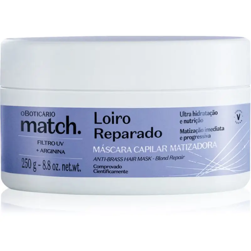 oBoticário Match. Blonde Repair masca pentru regenerare pentru par blond 250 g