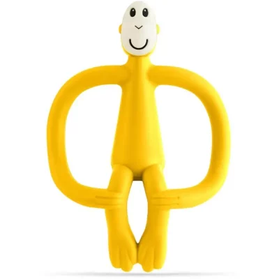 Matchstick Monkey Teething Toy and Gel Applicator jucărie pentru dentiție perie 2 in 1 Yellow 1 buc