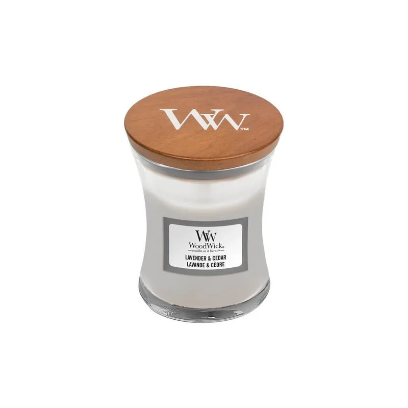 WoodWick Lumânare parfumată în vază Lavender & Cedar 85 g