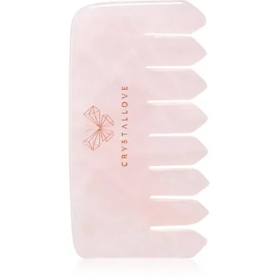 Crystallove Rose Quartz Comb accesoriu de masaj de par si de corp 1 buc