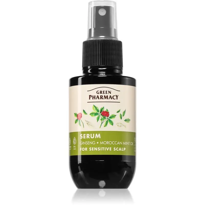 Green Pharmacy Ginseng & Morrocan mint oil Serum ser pentru par sensibil 100 ml