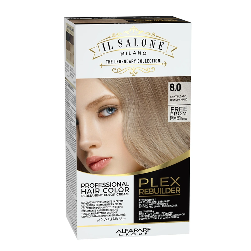 Alfaparf Milano Vopsea permanentă de păr Plex Rebuilder (Permanent Color Cream) 8.0