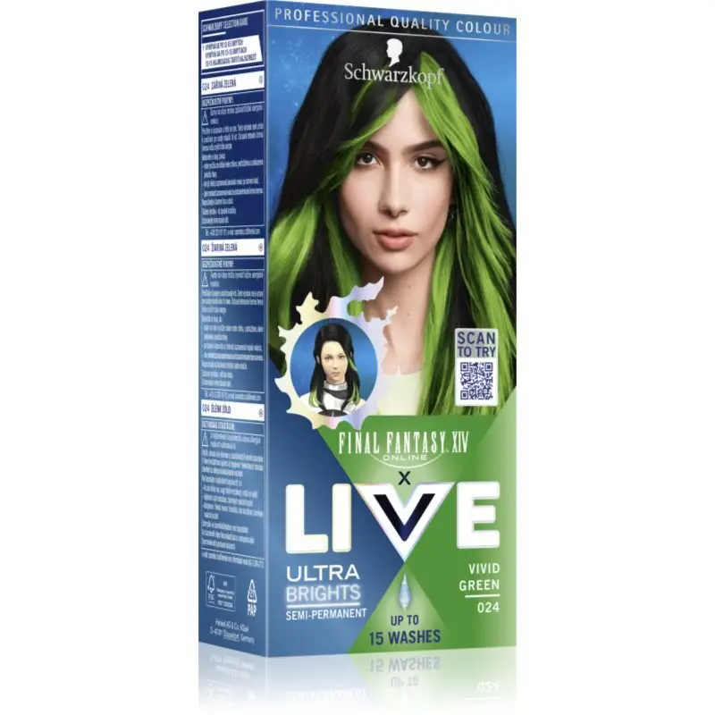 Schwarzkopf LIVE Ultra Brights or Pastel vopsea de păr semipermanentă culoare 024 Vivid Green 1 buc