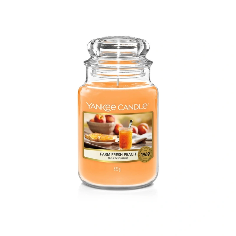 Yankee Candle Lumânare aromatica Classic mare Farm Fresh Peach 623 g