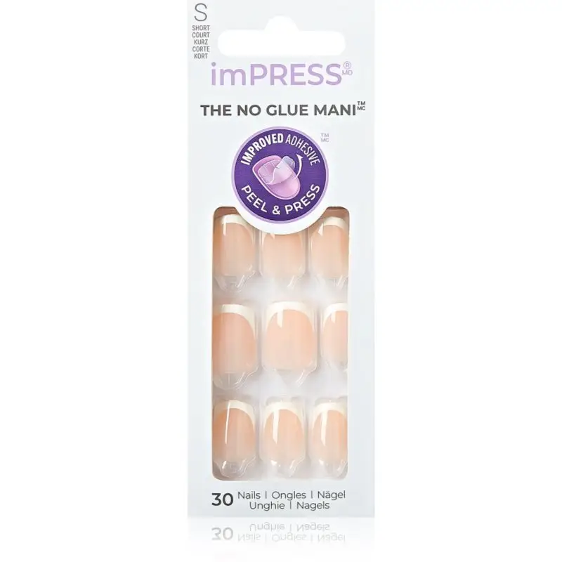 KISS imPRESS The No Glue Mani unghii artificiale autoadeziv Model 30 buc