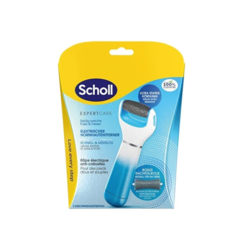 Scholl Pilă electrică pentru călcâie Velvet Smooth și cap rotativ mediu dur cu minerale marine