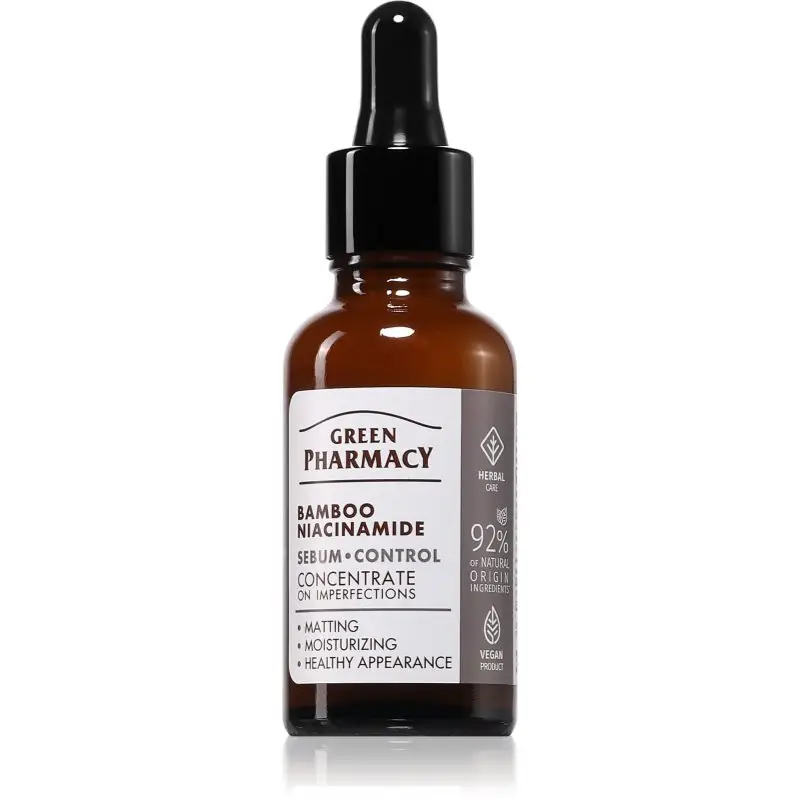 Green Pharmacy Bamboo & Niacinamide Face Serum ser cu hidratare intensă 30 ml