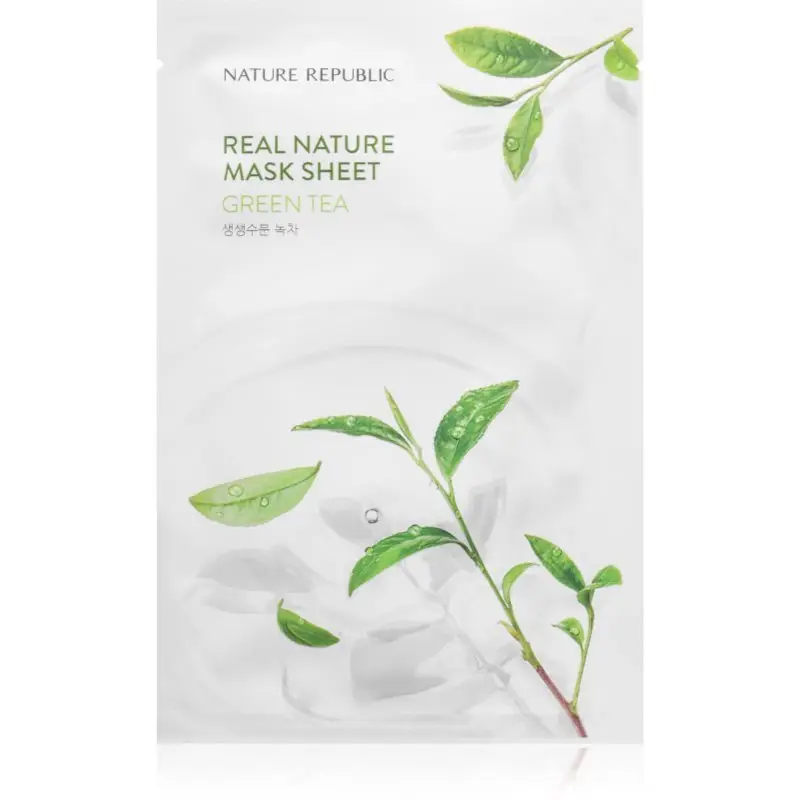 NATURE REPUBLIC Real Nature Green Tea Mask Sheet mască textilă hidratantă cu ceai verde 23 ml