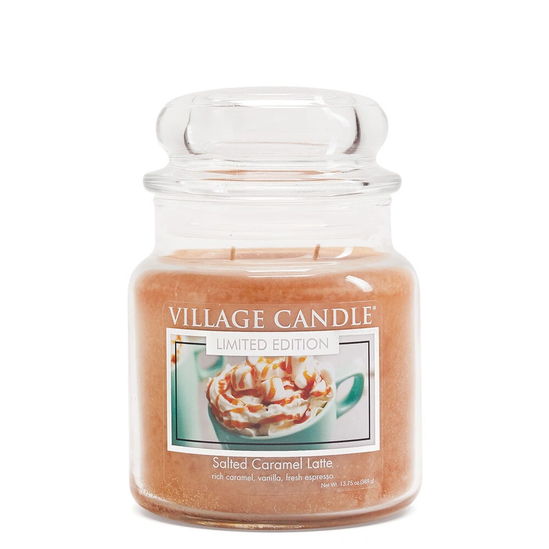 Village Candle Lumânare parfumată în sticlă Salted Caramel Latte 389 g