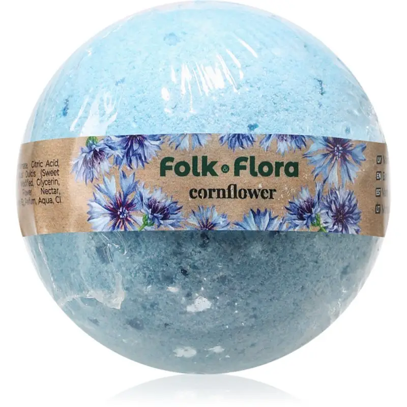 Folk & Flora Cornflower bombă de baie 130 g