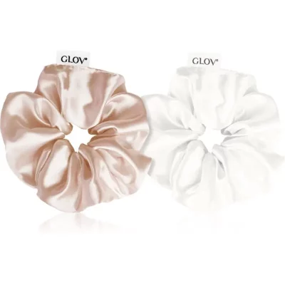 GLOV Satin Scrunchies S Elastice pentru par Sparkling Wine/Beige 2 buc