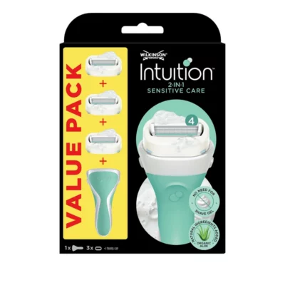 Wilkinson Sword Aparat de ras pentru femeie Intuition Sensitive mâner + 3 capete diferite