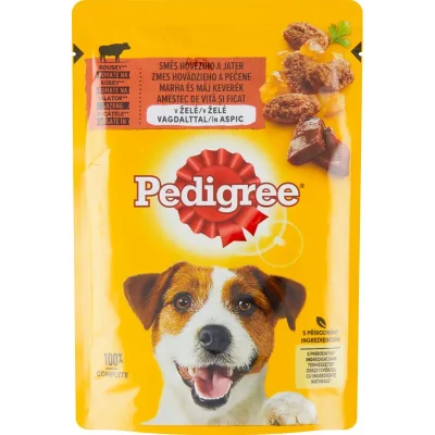 PEDIGREE Kapsička s hovädzím a pečeňou v želé 100g