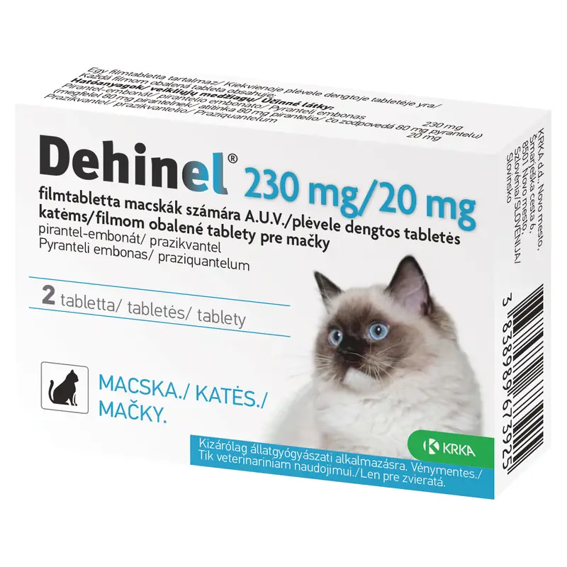 DEHINEL 230 mg/20 mg pre mačky tabliety 2 tabliet