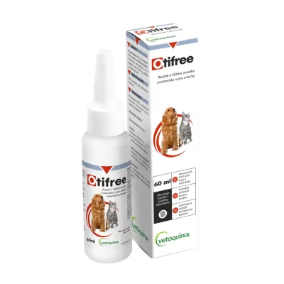 OTIFREE Čistenie vonkajšieho ušného kanála pes/mačka 60 ml