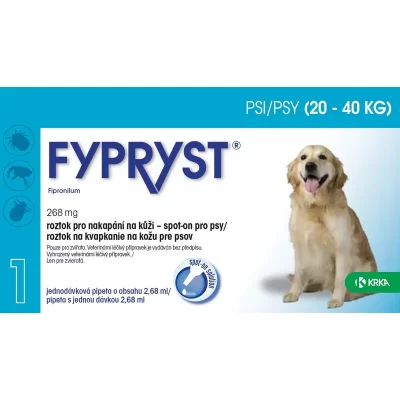 FYPRYST Psy 20-40 kg Roztok na kvapkanie na kožu pre psov 1 ks