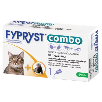 FYPRYST Combo 50 mg/60 mg Roztok na kvapkanie na kožu pre mačky a fretky 0.5 ml
