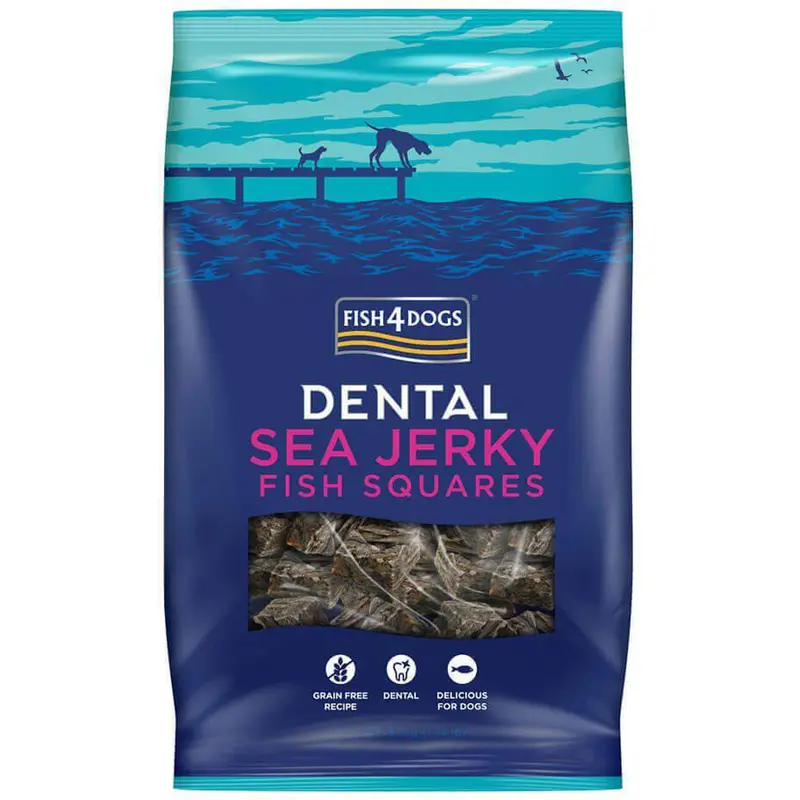 FISH4DOGS Dentálne pamlsky pre psy morská ryba - štvorčeky 575g