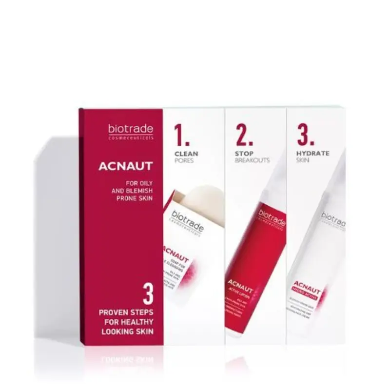 Biotrade Sada starostlivosti o aknóznu pleť (pleťová voda + krém + mydlo) Acnaut
