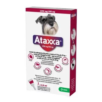 ATAXXA pre psov 1250 mg/250 mg (od 10 kg do 25 kg) 2.5 ml