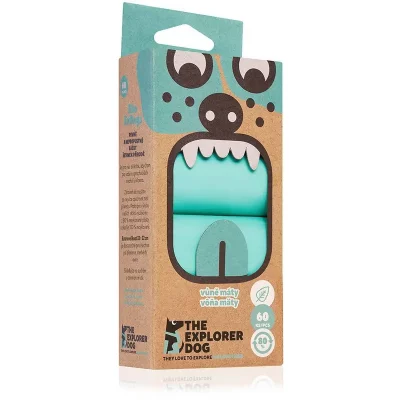 EXPLORER DOG Vrecká recyklované na psie exkrementy s vôňou mäty 60 ks