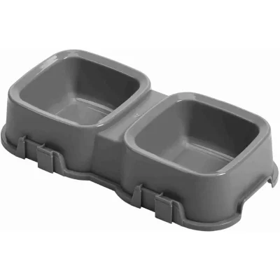 Tontarelli Miska PET dvojitá 2x0,5L grafit