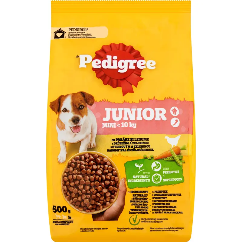 PEDIGREE granule Mini Junior hydina so zeleninou