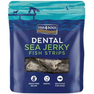 FISH4DOGS Dentálne pamlsky pre psy morská ryba - prúžky 100g