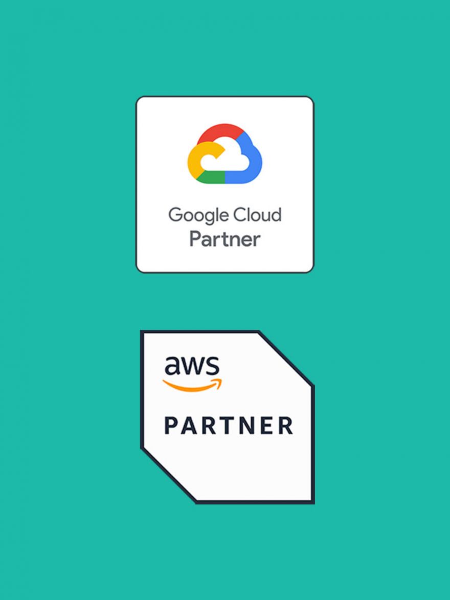 G.C. + aws partner badge 3.4 image teal background 2023 update