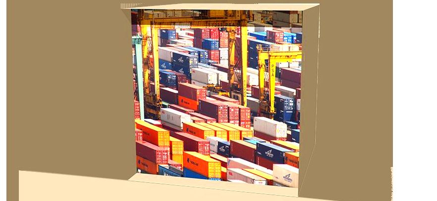 carga y descarga de contenedores Barcelona-Apoli Stock