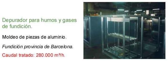 Depurador para humos y gases de fundición