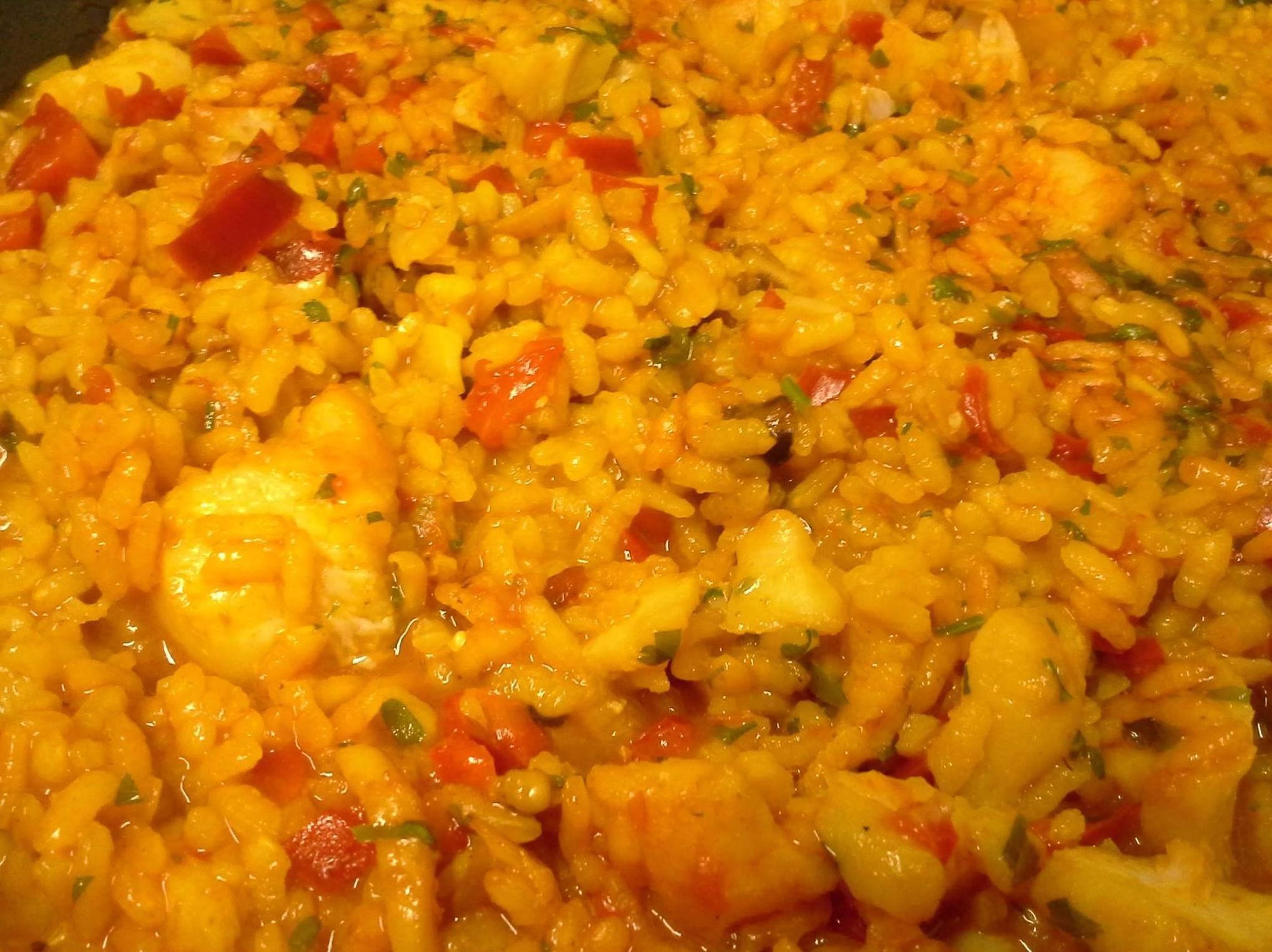 Arroz meloso con bacalao