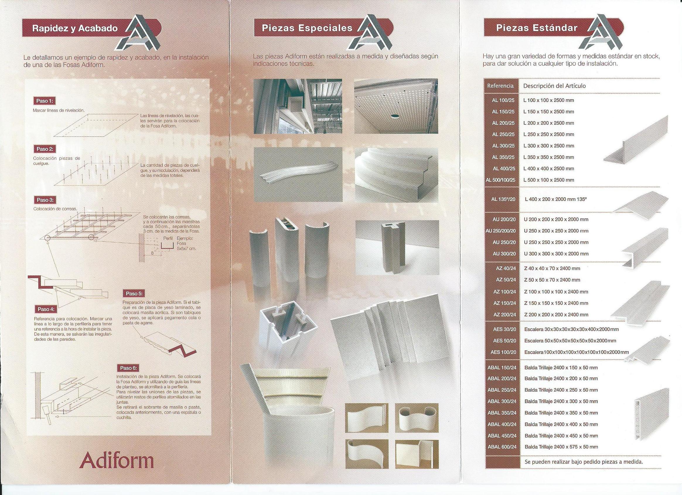 Adiform , rapidez y acabado, gama de yeso laminado ( pladur )