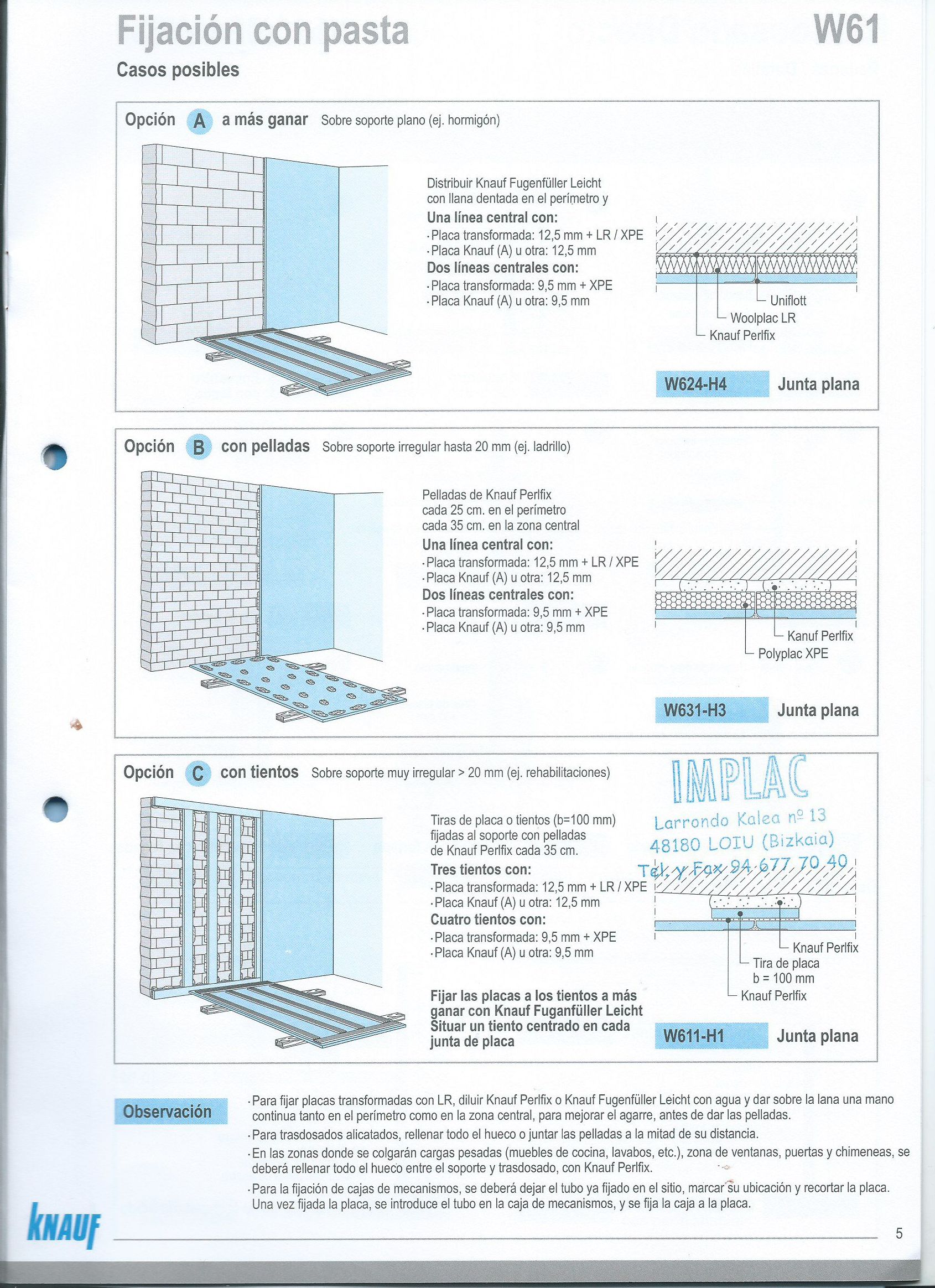 Trasdosados directos Knauf