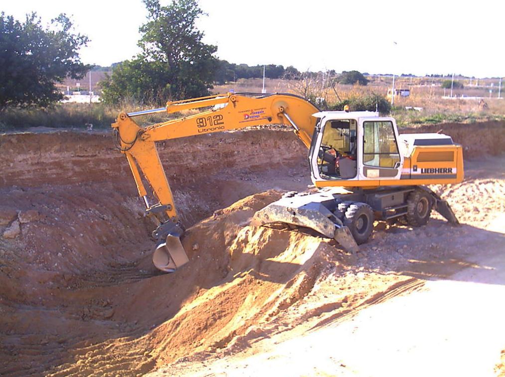 Excavación en tierra.