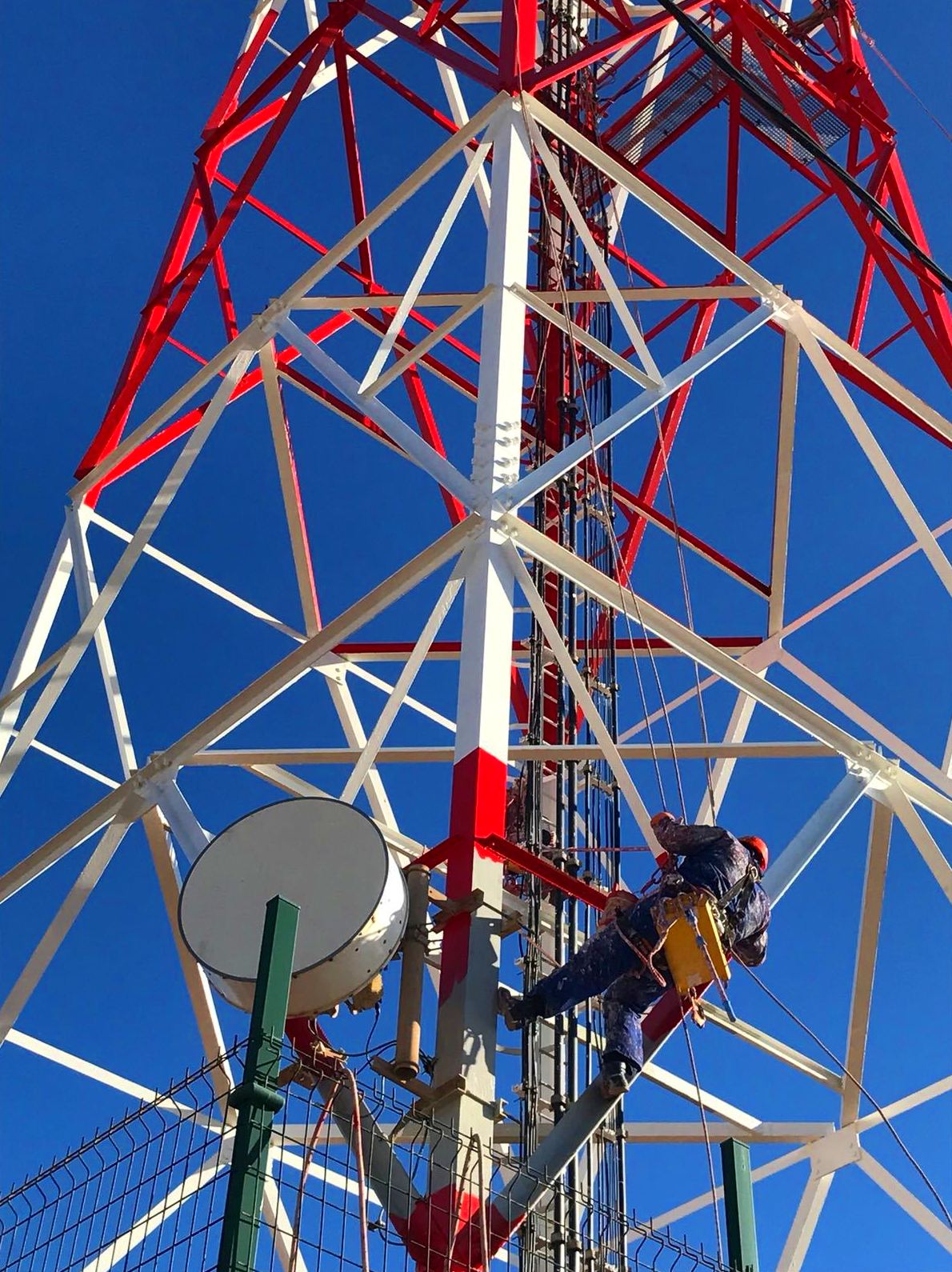 Reparación y pintado de antena.