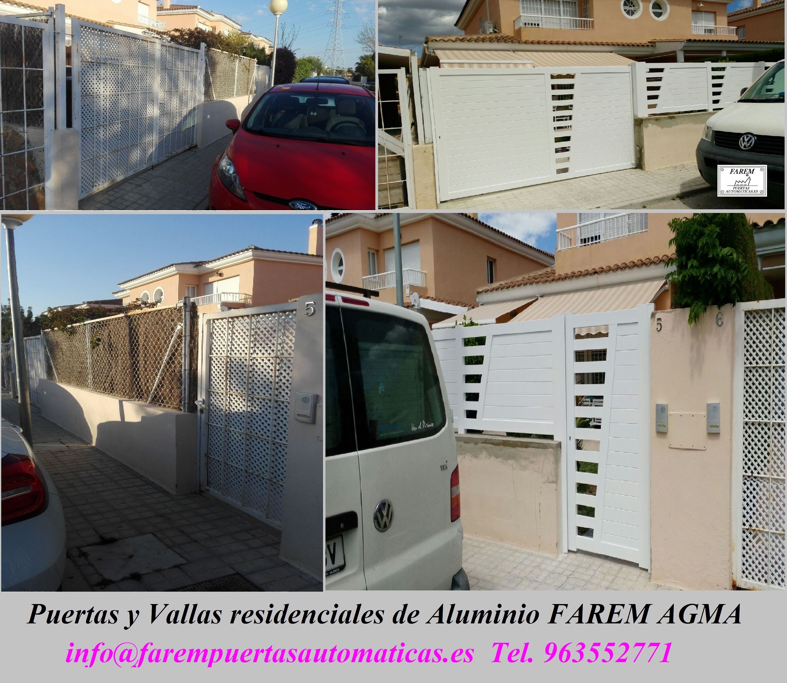 Puertas y Vallas de Parcela de Aluminio Blanco FAREM AGMA