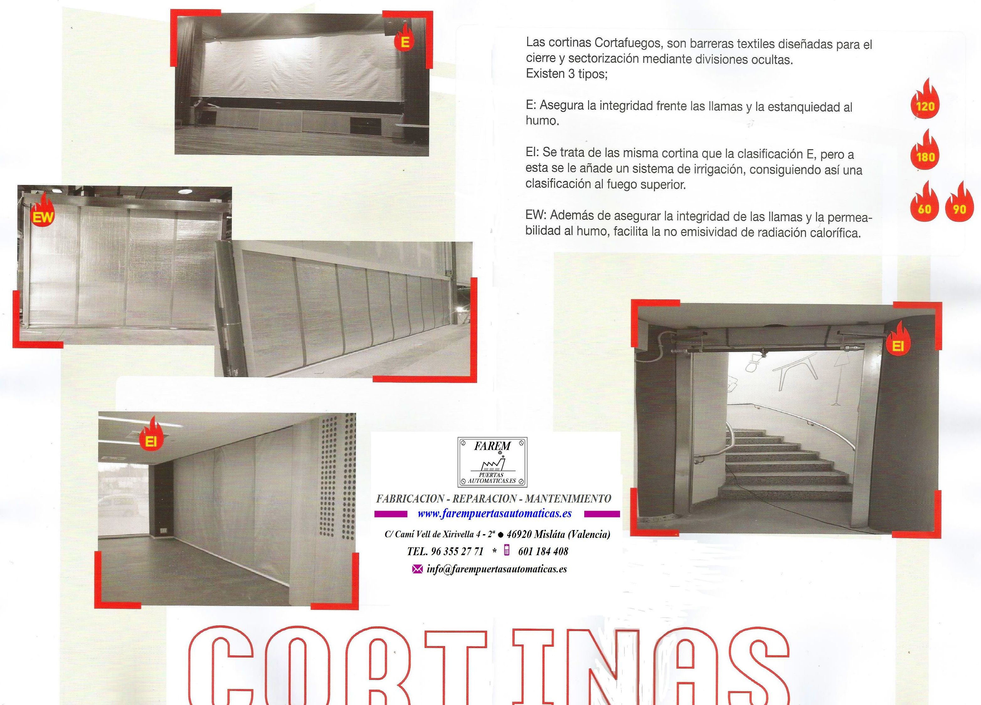 Cortinas textiles cortafuegos