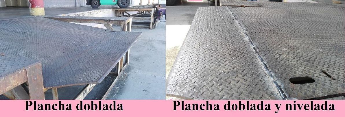 plataforma de carga soldada y nivelada