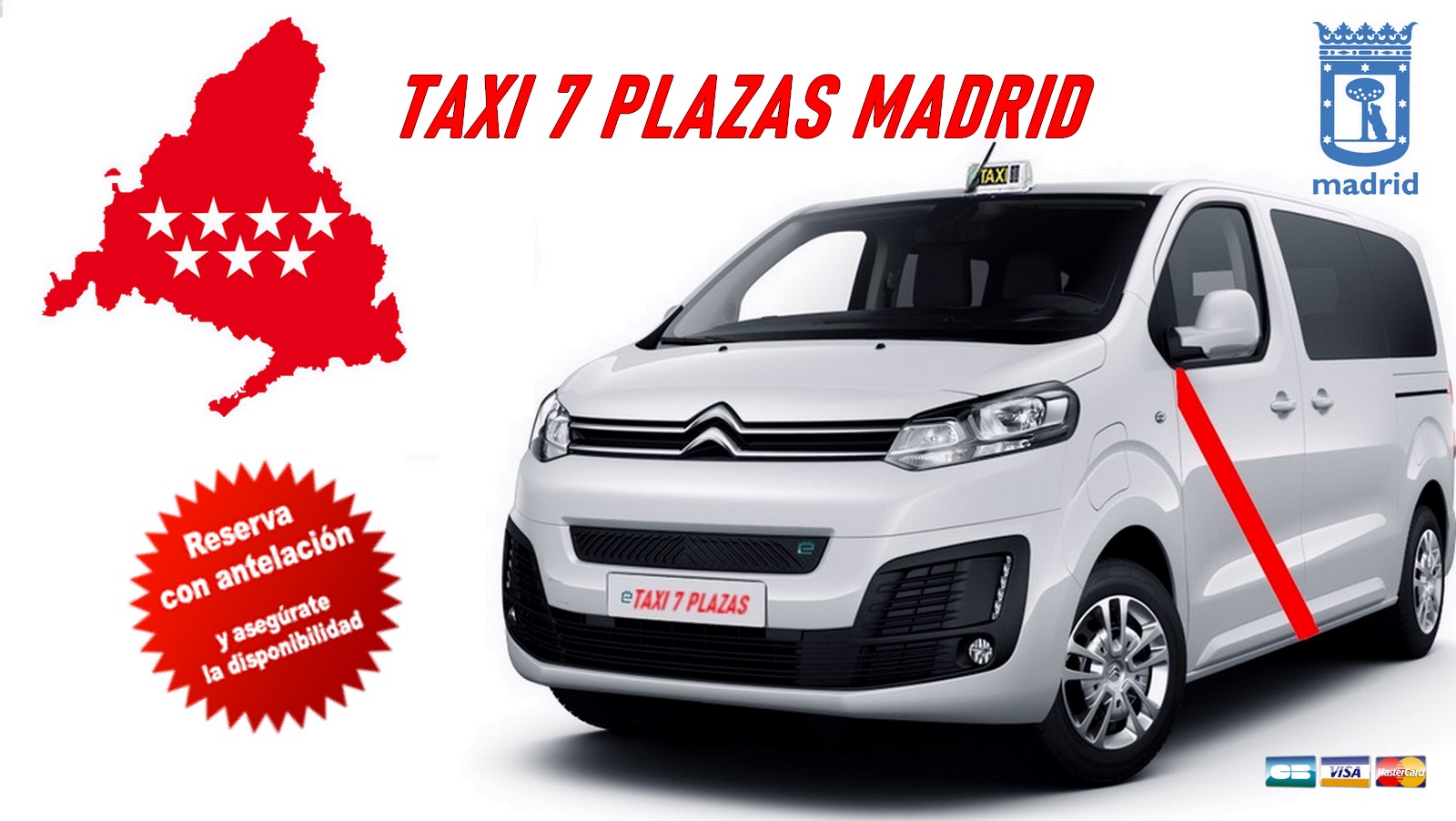 Taxi de 7 plazas en Madrid