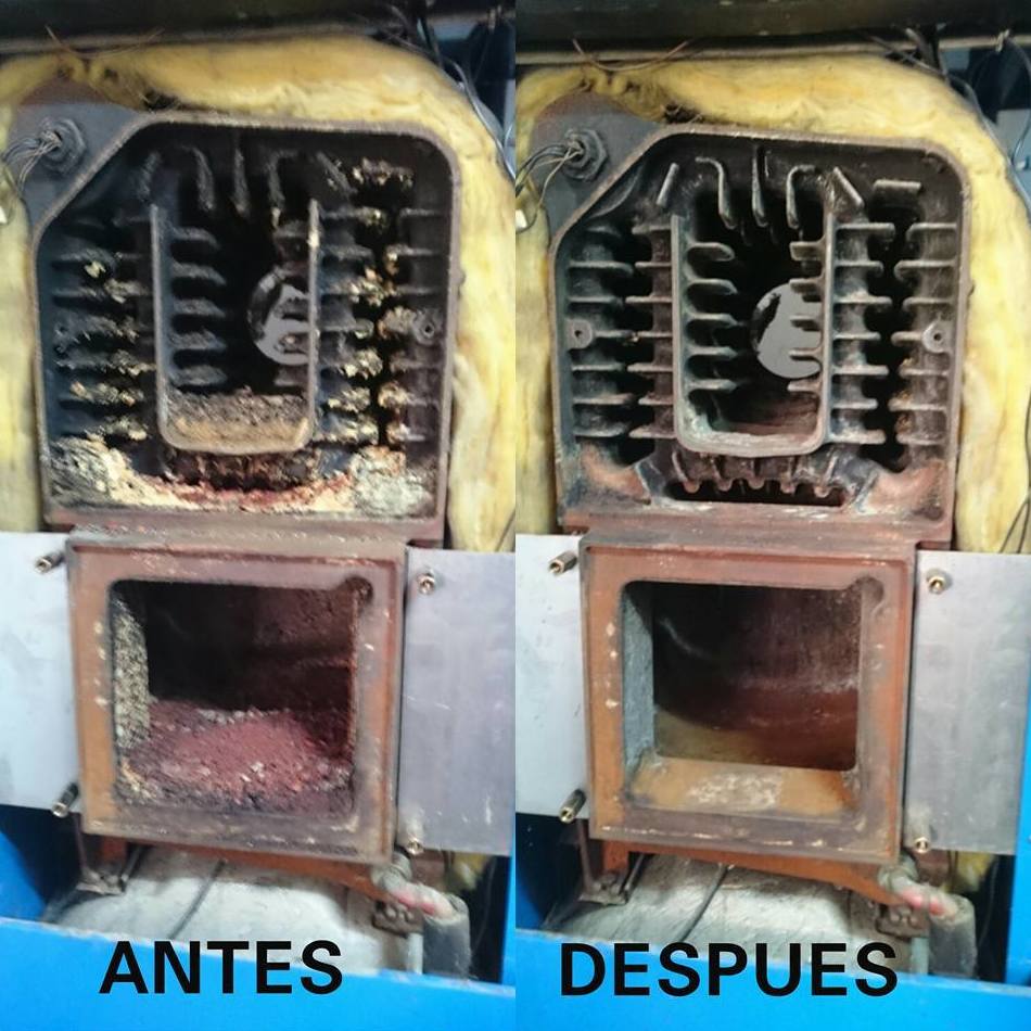 Caldera sucia por azufre