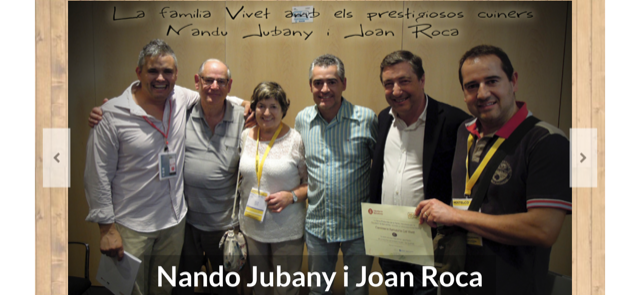 Familia Vivet con nandu Jubany y Joan Roca