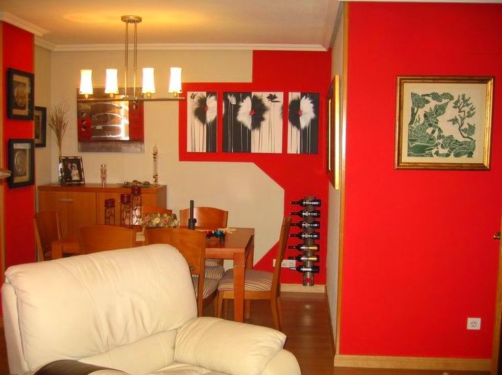 Pintura decorativa en salón-comedor de vivienda en Madrid