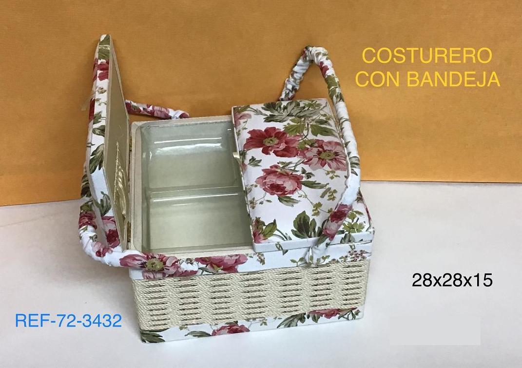 COSTURERO CUADRADO FLORES 28X28X15